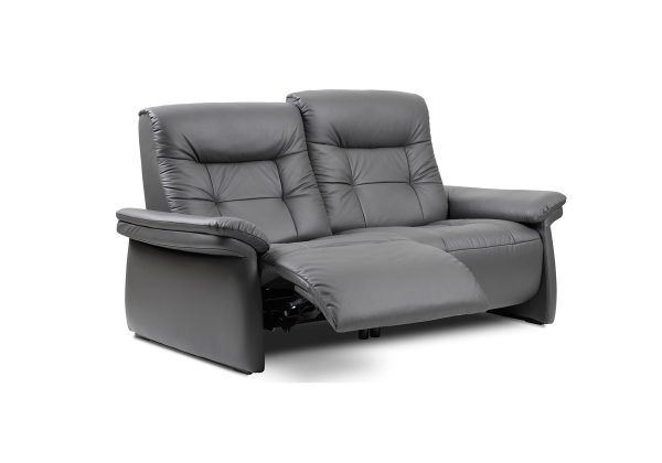Mary Loveseat in Metal Grey, Angle, Recline