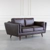 Parker Loveseat in Dark Brown, Angle