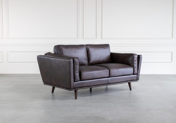 Parker Loveseat in Dark Brown, Angle