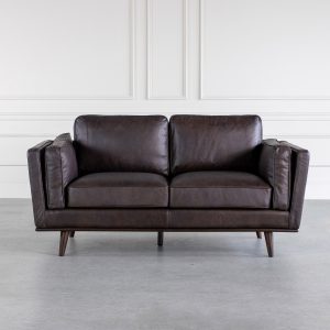 Parker Loveseat in Dark Brown, Front