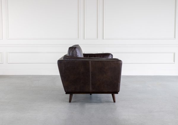 Parker Loveseat in Dark Brown, Side