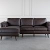 Parker Sectional in Dark Brown, Front, SL
