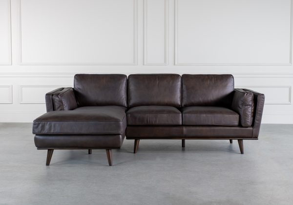 Parker Sectional in Dark Brown, Front, SL