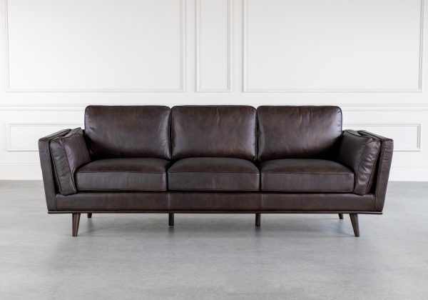 Parker Sofa in Dark Brown, Front