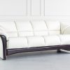 Stressless Oslo Sofa in Paloma Light Grey and Wenge, Angle