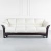 Stressless Oslo Sofa in Paloma Light Grey and Wenge, Front, Featured