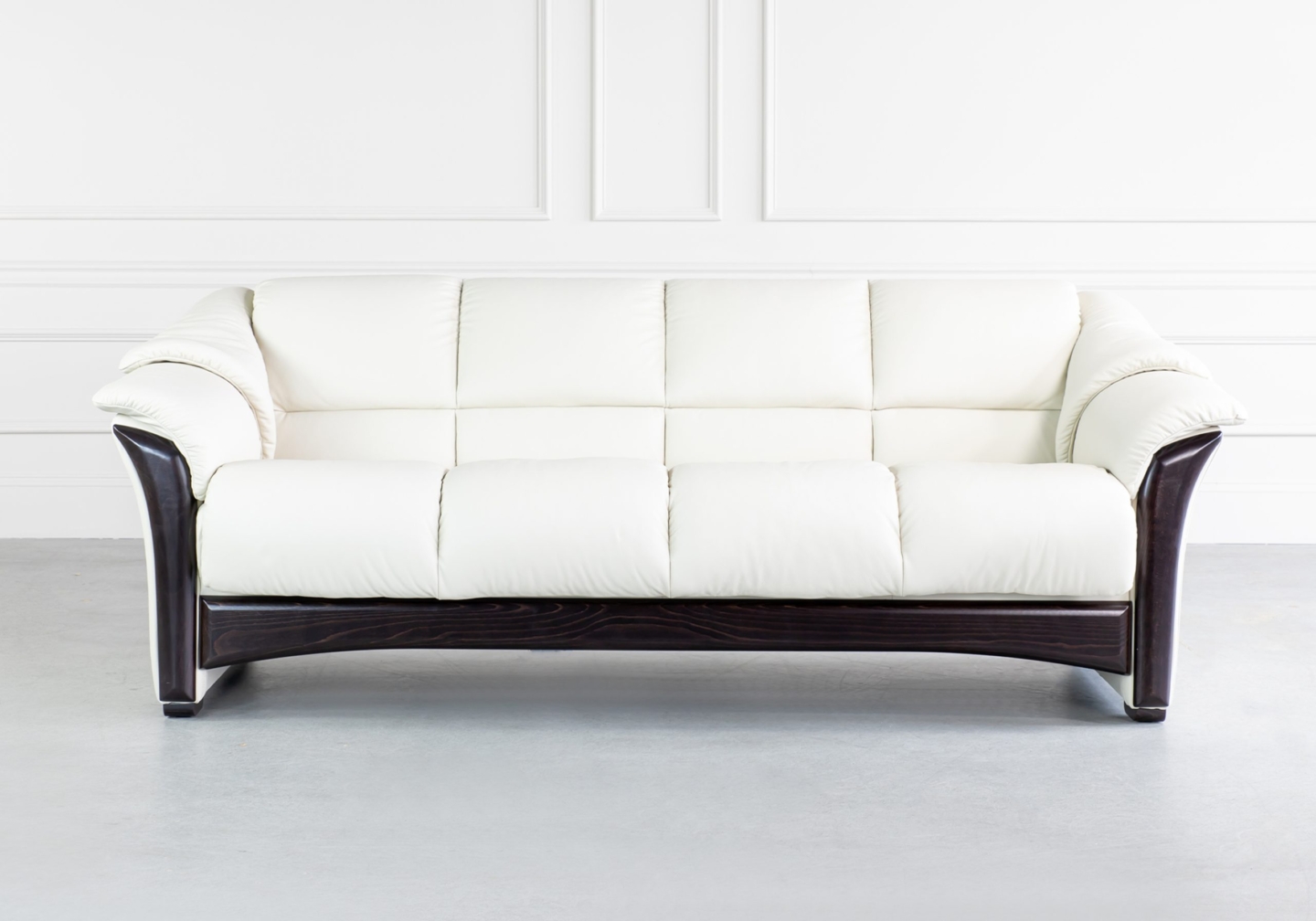 Stressless Oslo Sofa Paloma Light Grey Wenge Front