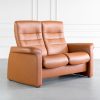 Stressless Sapphire Loveseat in Paloma Cognac, Angle