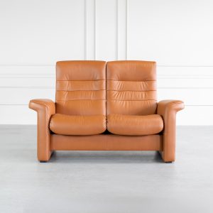 Stressless Sapphire Loveseat in Paloma Cognac, Front, Featured