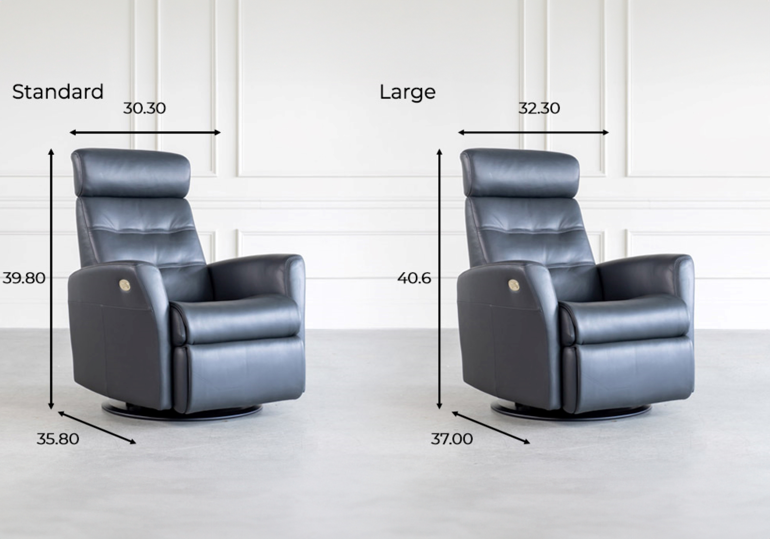 King Recliner Onyx Dimensions 1