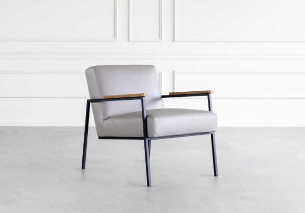 Lago Chair in Light Grey, Angle