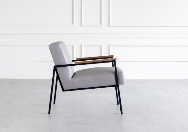 Lago Chair in Light Grey, Side