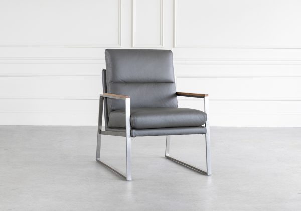 Pike Chair, Grey, Angle