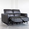 Tatum Loveseat in Charcoal, Angle, Double Recline