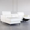 Tatum Sectional in White, Angle, Headrest Up, Recline, SL