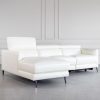 Tatum Sectional in White, Angle, Headrest Up, SL
