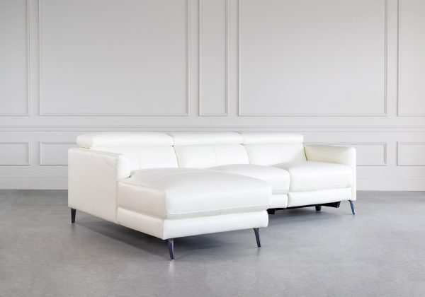 Tatum Sectional in White, Angle, SL