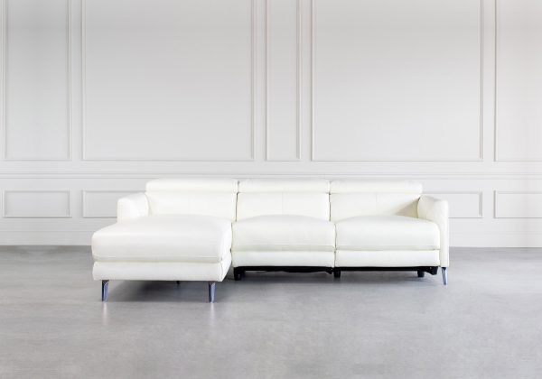 Tatum Sectional in White, Front, SL, Featured