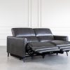 Tatum Sofa in Charcoal, Angle, Double Recline