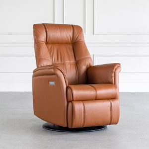 Viking Recliner in Cognac, Angle