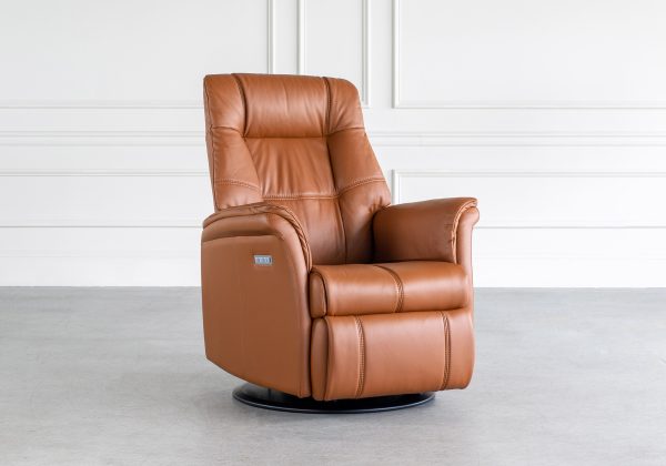 Viking Recliner in Cognac, Angle