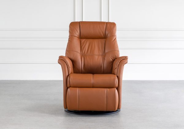 Viking Recliner in Cognac, Front