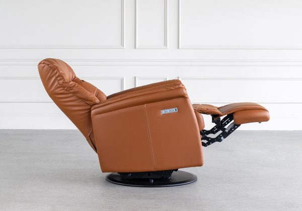 Viking Recliner in Cognac, Recline Full