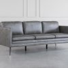 Wayne Sofa in Grey Leather, Angle