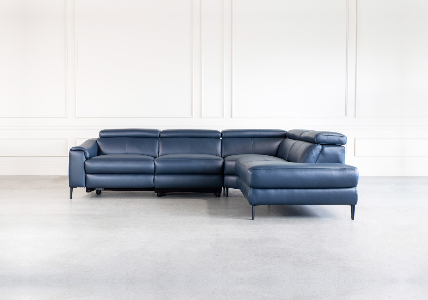 Barclay Large Sectional Midnight Blue Front Featured SR