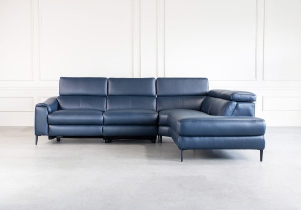 Barclay Sectional in Midnight Blue, Front, Heads Up, SR