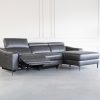 Barclay Small Sectional in Charcoal Grey, Angle, Recline, SR