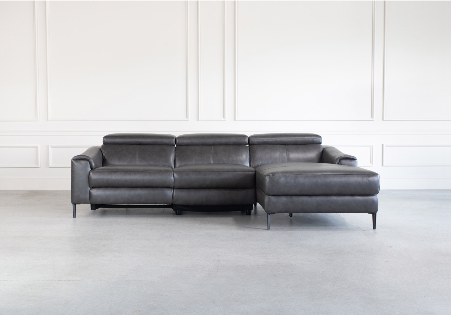 Barclay Small Sectional Charcoal Grey Front Featured SR