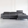 Barclay Small Sectional in Charcoal Grey, Front, Head Up, SR