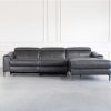 Barclay Small Sectional in Charcoal Grey, Front, SR