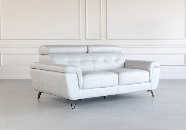 Dawson Loveseat in Silver, Angle