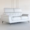 Dawson Loveseat in Silver, Angle, Double, Heads Up