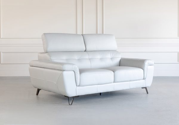 Dawson Loveseat in Silver, Angle, Double, Heads Up