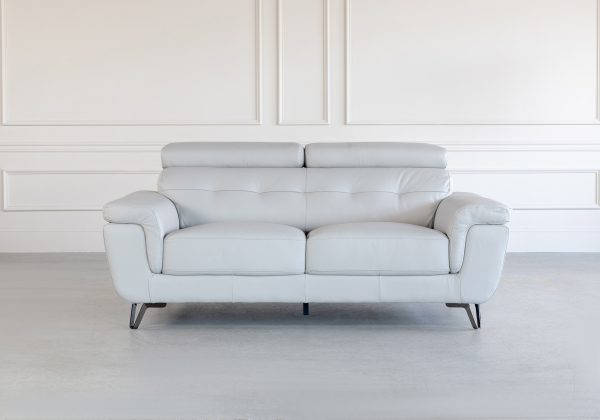 Dawson Loveseat in Silver, Front