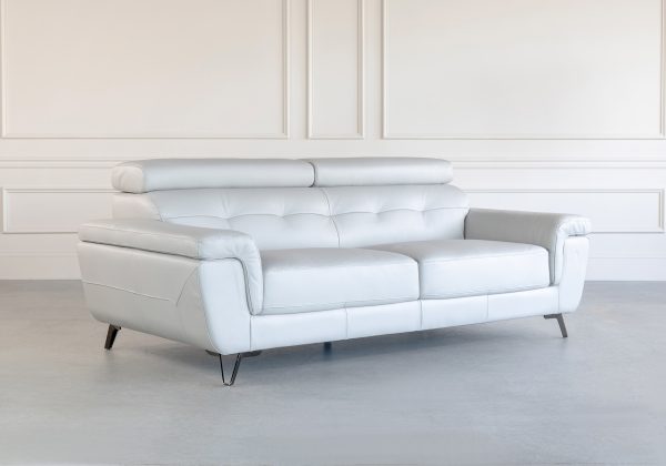 Dawson Sofa in Silver, Angle