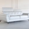 Dawson Sofa in Silver, Angle, Heads Up