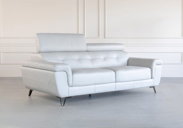 Dawson Sofa in Silver, Angle, Heads Up