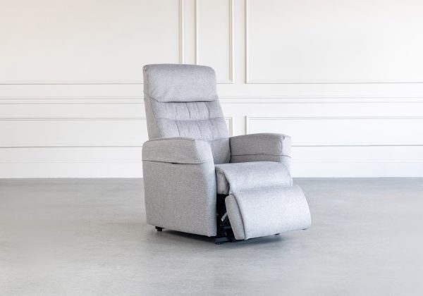 Queen Power Lift Recliner in Ultra Nickel, Angle Recline