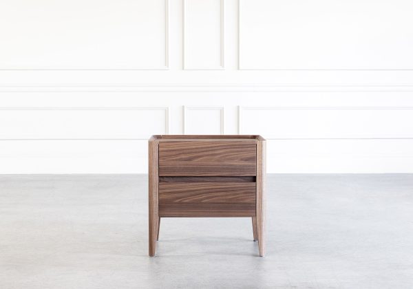 Sonja Night Stand in Walnut, Front