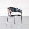 Crib Chair in Black and Walnut, Angle