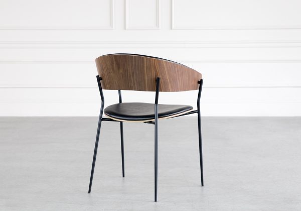 Crib Chair in Black and Walnut, Back