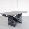 Diane Dining Table in Black Ceramic, Angle