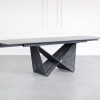 Diane Dining Table in Black Ceramic, Angle, Extended