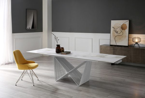 Diane Dining Table, White, Style
