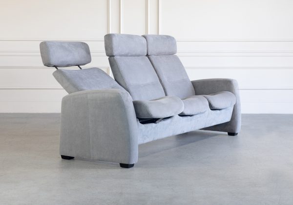 Nordic FS83 Sofa Echo in Charcoal, Angle, Recline