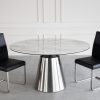 Randy Dining Table, White Ceramic with Chairs